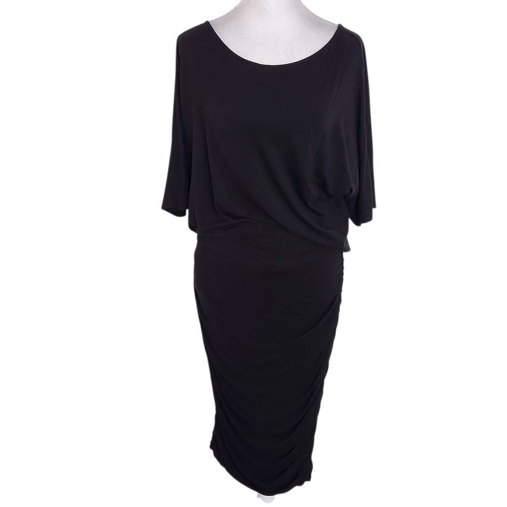 Boston Proper Black Knit Dolman Sleeve Dress Size Small - Picture 1 of 10